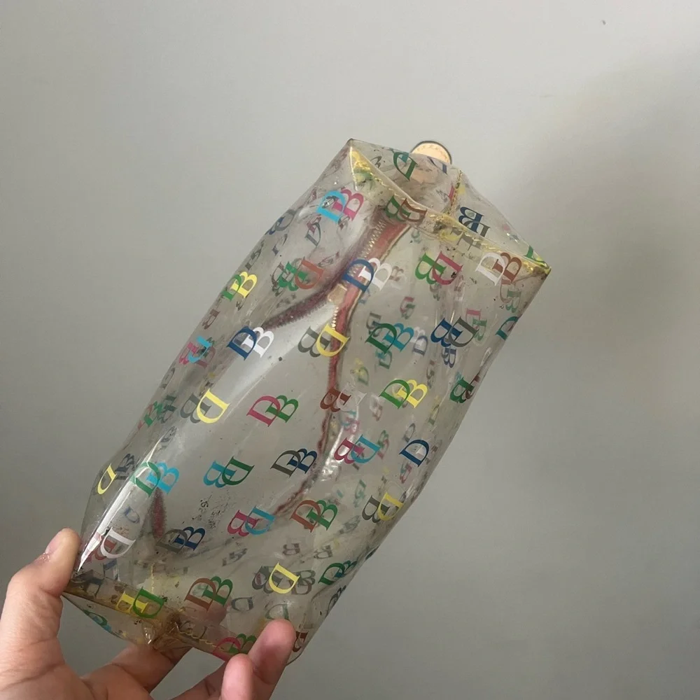 Authentic Retro 90s Dooney & Bourke Transparent Large Logo Pouch - Picture 4 of 6